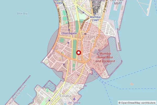 Map showing approximate area covered by Pincode 400032 — Mantralaya So Mumbai, Mumbai