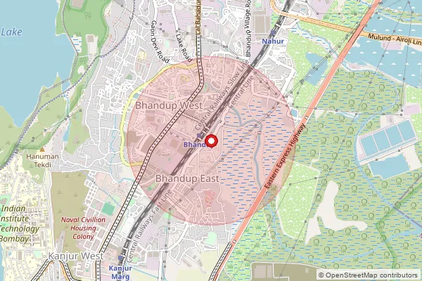 Map showing approximate area covered by Pincode 400042 — Bhandup East So, Mumbai Suburban