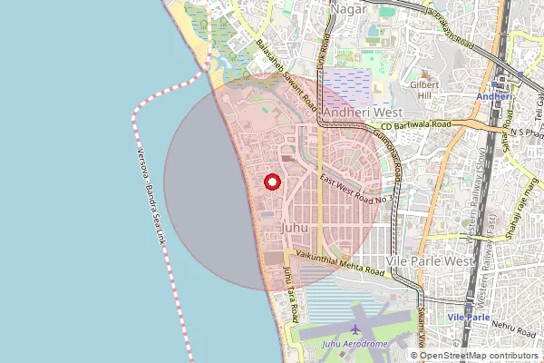 Map showing approximate area covered by Pincode 400049 — Juhu S.O, Mumbai Suburban