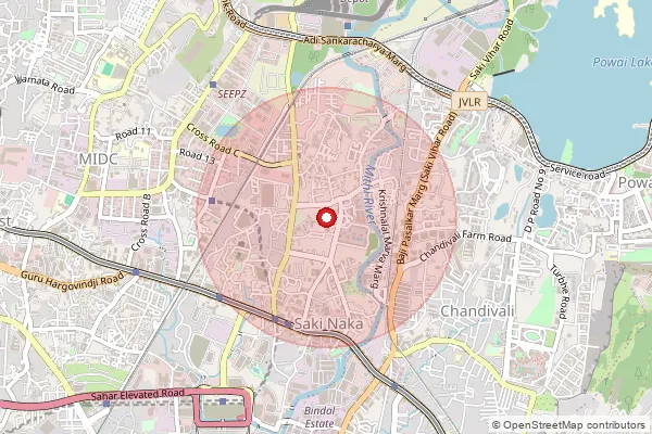 Map showing approximate area covered by Pincode 400059 — Marol Naka S.O, Mumbai Suburban