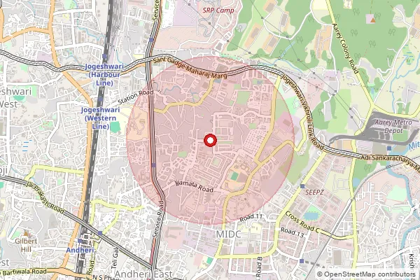 Map showing approximate area covered by Pincode 400060 — Jogeshwari East So, Mumbai Suburban