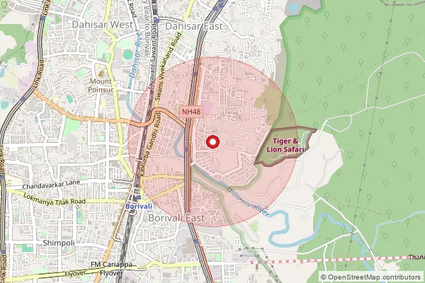 Map showing approximate area covered by Pincode 400066 — Daulat Nagar So Mumbai, Mumbai Suburban