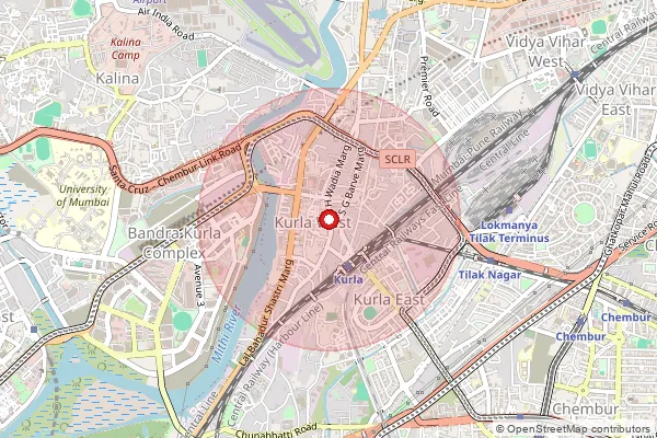 Map showing approximate area covered by Pincode 400070 — Kurla West So, Mumbai Suburban