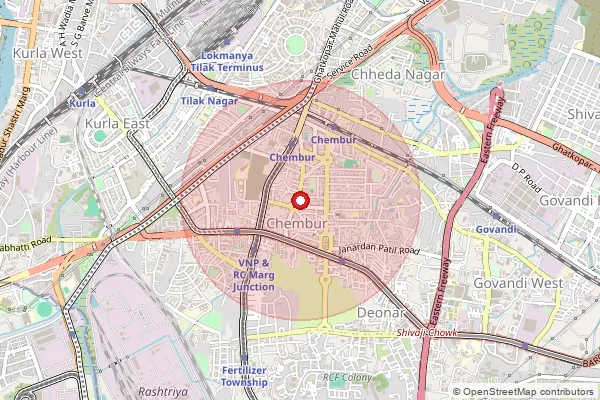 Map showing approximate area covered by Pincode 400071 — Chembur Ho, Mumbai Suburban