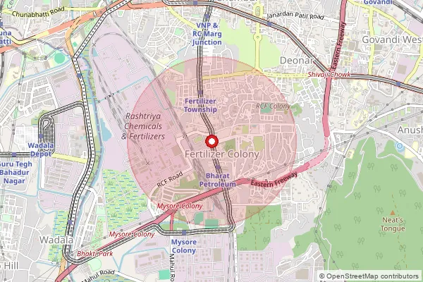 Map showing approximate area covered by Pincode 400074 — Chembur Extension So, Mumbai Suburban