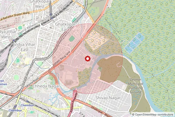 Map showing approximate area covered by Pincode 400075 — Best Staff Colony So, Mumbai Suburban