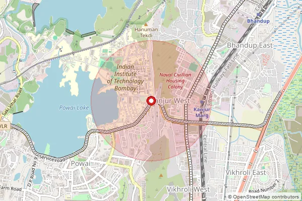 Map showing approximate area covered by Pincode 400076 — Powai Iit So, Mumbai Suburban