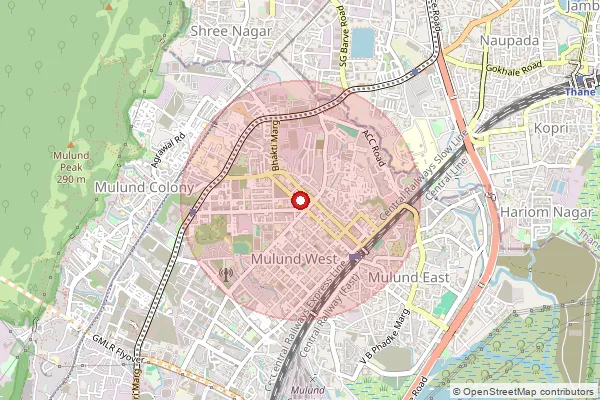 Map showing approximate area covered by Pincode 400080 — Mulund Dd Road So, Mumbai Suburban