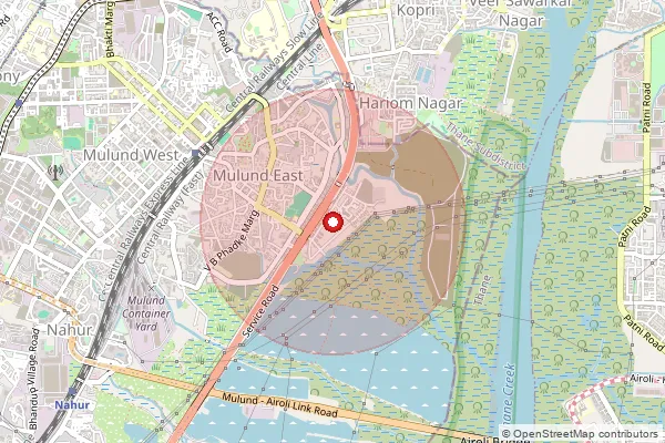 Map showing approximate area covered by Pincode 400081 — Mulund East So, Mumbai Suburban