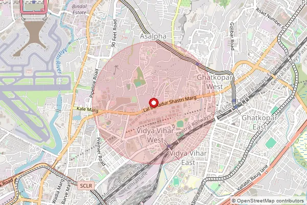 Map showing approximate area covered by Pincode 400086 — Ghatkopar West So, Mumbai Suburban