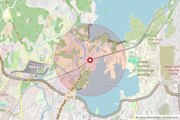 Map showing approximate area covered by Pincode 400087 — Iim Mumbai Po, Mumbai Suburban