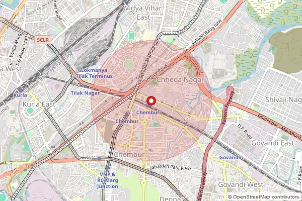 Map showing approximate area covered by Pincode 400089 — Chembur Rs So, Mumbai Suburban