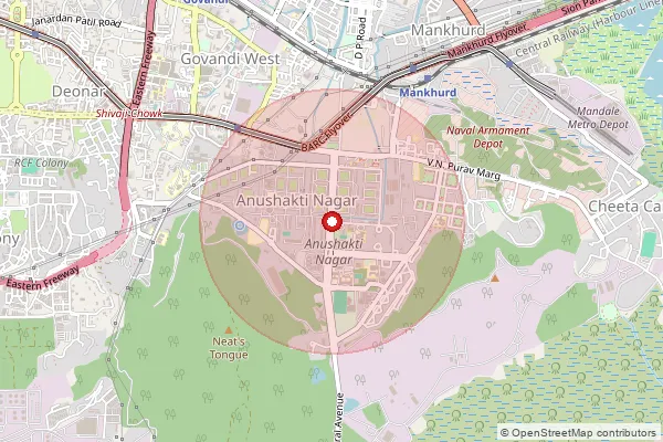 Map showing approximate area covered by Pincode 400094 — Anushakti Nagar So, Mumbai Suburban