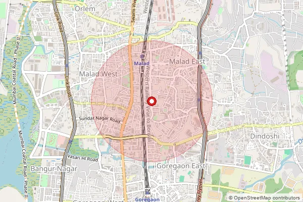 Map showing approximate area covered by Pincode 400097 — Rani Sati Marg So, Mumbai Suburban