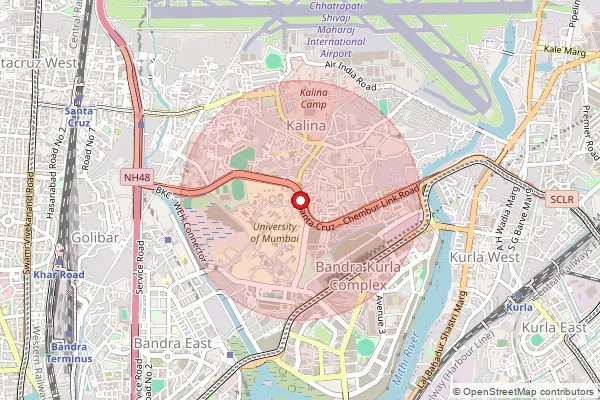 Map showing approximate area covered by Pincode 400098 — Vidyanagari S.O, Mumbai Suburban