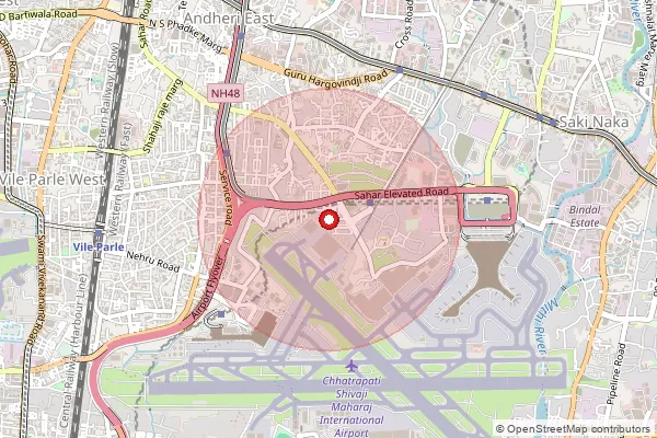 Map showing approximate area covered by Pincode 400099 — International Airport S.O, Mumbai Suburban