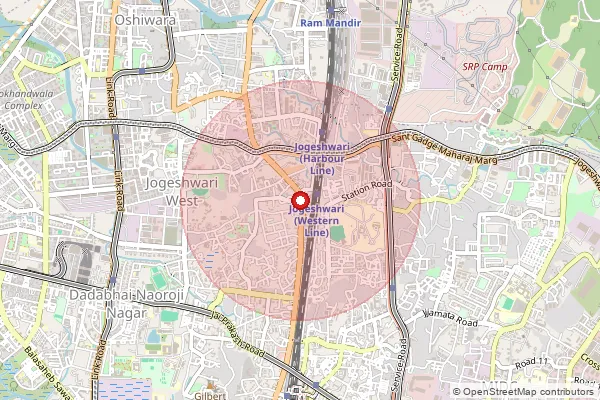 Map showing approximate area covered by Pincode 400102 — Oshiwara So, Mumbai Suburban