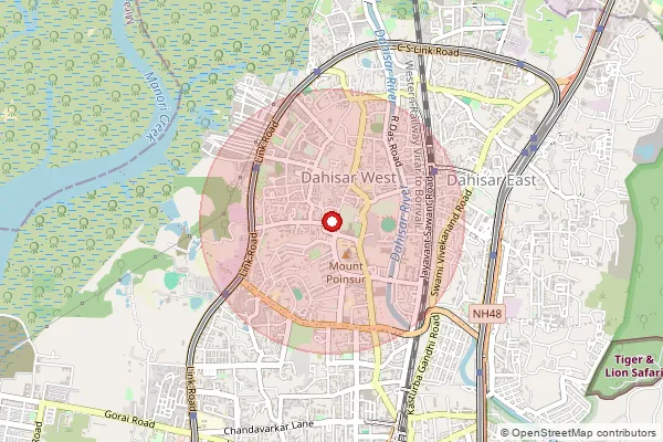Map showing approximate area covered by Pincode 400103 — Mandapeshwar So, Mumbai Suburban