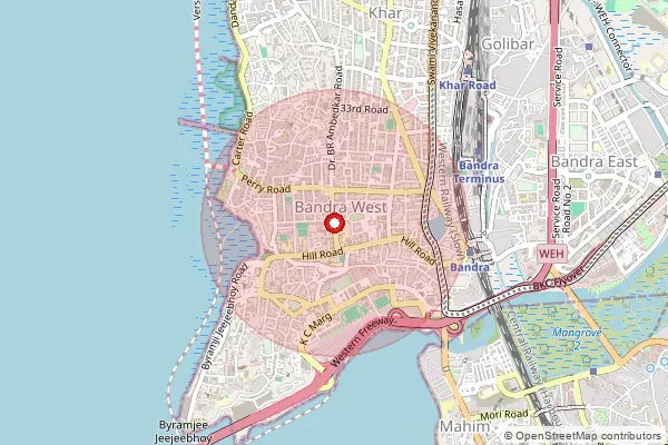 Map showing approximate area covered by Pincode 400150 — Bandra W Ecom  Nodal Delivery Centre, Na