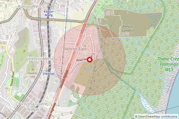 Map showing approximate area covered by Pincode 400183 — Ndc Tagore Nagar Po, Na