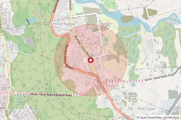 Map showing approximate area covered by Pincode 400612 — Dahisar B.O, Thane