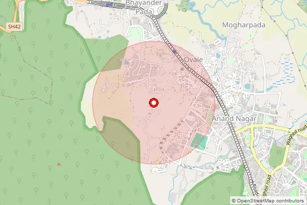 Map showing approximate area covered by Pincode 400615 — Kasarvadavali S.O, Thane