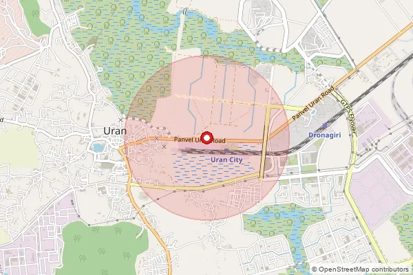 Map showing approximate area covered by Pincode 400702 — Karanja B.O, Raigad