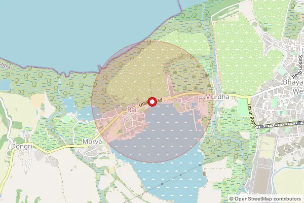 Map showing approximate area covered by Pincode 401101 — Rai B.O, Thane