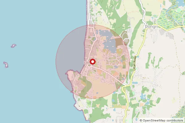 Map showing approximate area covered by Pincode 401106 — Dongari B.O, Thane