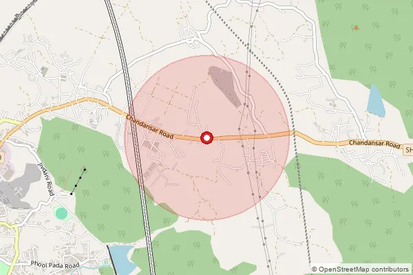 Map showing approximate area covered by Pincode 401305 — Chandansar B.O, Palghar