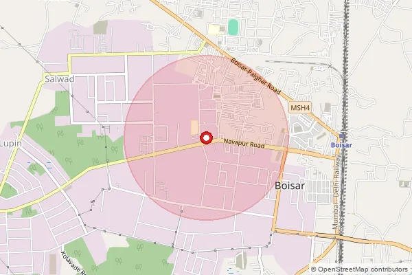 Map showing approximate area covered by Pincode 401506 — Tarapur Ti S.O, Palghar