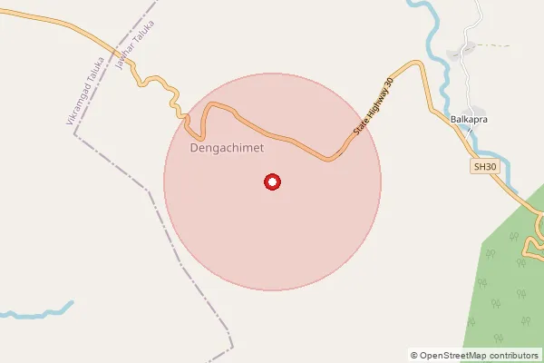 Map showing approximate area covered by Pincode 401603 — Khuded B.O, Palghar