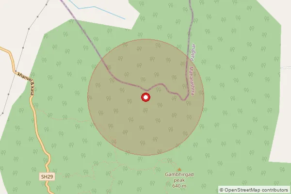 Map showing approximate area covered by Pincode 401606 — Dabhadi B.O, Palghar