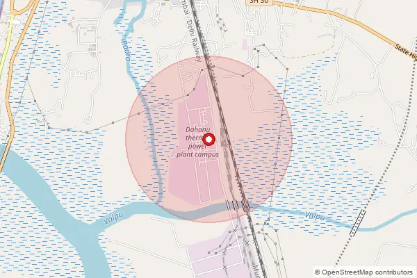 Map showing approximate area covered by Pincode 401608 — Dahanu Tps S.O, Palghar