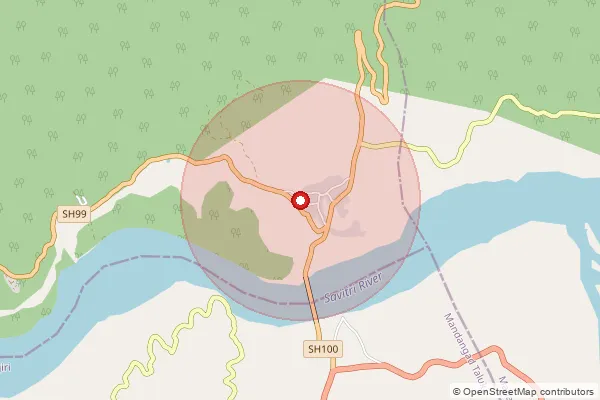 Map showing approximate area covered by Pincode 402101 — Lipniwave Bo, Raigad