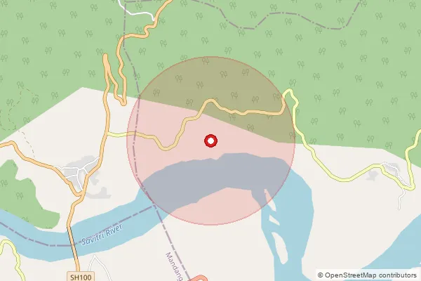 Map showing approximate area covered by Pincode 402102 — Tolbudruk Bo, Raigad