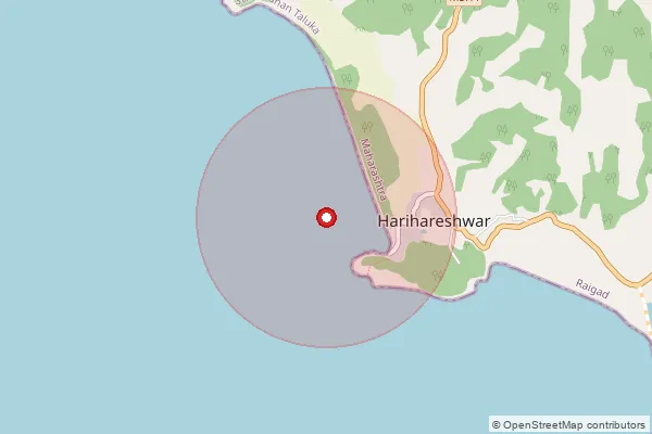 Map showing approximate area covered by Pincode 402114 — Bagmandla So, Raigad