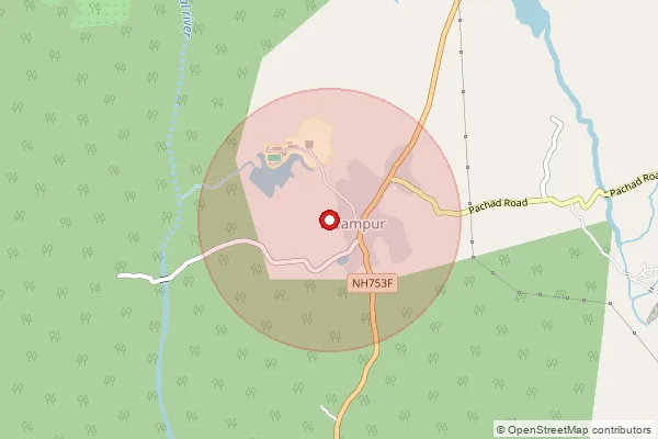 Map showing approximate area covered by Pincode 402120 — Borwadi Bo, Raigad