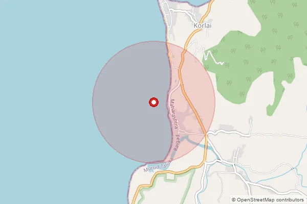 Map showing approximate area covered by Pincode 402202 — Revdanda So, Raigad
