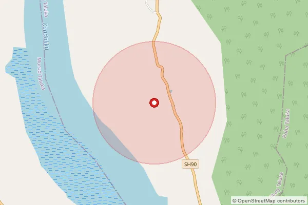 Map showing approximate area covered by Pincode 402203 — Agrav Bo, Raigad