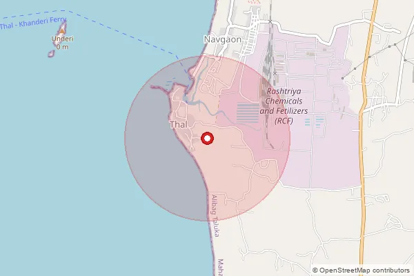 Map showing approximate area covered by Pincode 402207 — Thal So Raigarhmh, Raigad