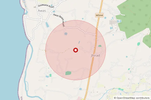 Map showing approximate area covered by Pincode 402208 — Rcf Thal So, Raigad