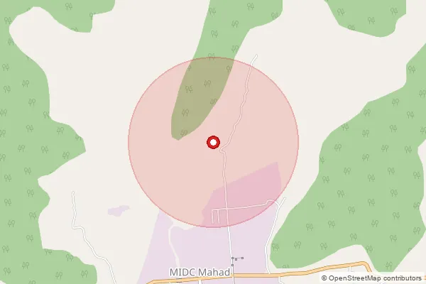 Map showing approximate area covered by Pincode 402302 — Dahivad Bo, Raigad