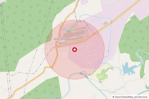 Map showing approximate area covered by Pincode 402308 — Kudli Bo, Raigad