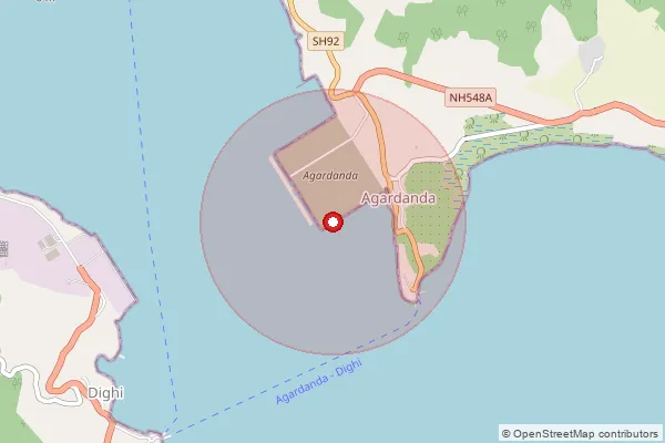 Map showing approximate area covered by Pincode 402401 — Agardanda Bo, Raigad
