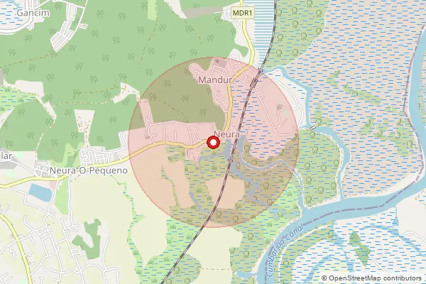 Map showing approximate area covered by Pincode 403104 — Neura S.O, North Goa