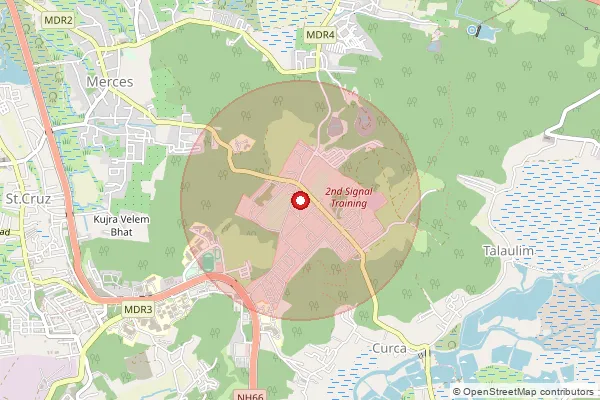 Map showing approximate area covered by Pincode 403201 — Bambolim Camp S.O, North Goa