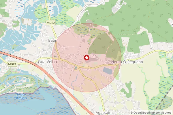 Map showing approximate area covered by Pincode 403203 — Pilar S.O (North Goa), North Goa