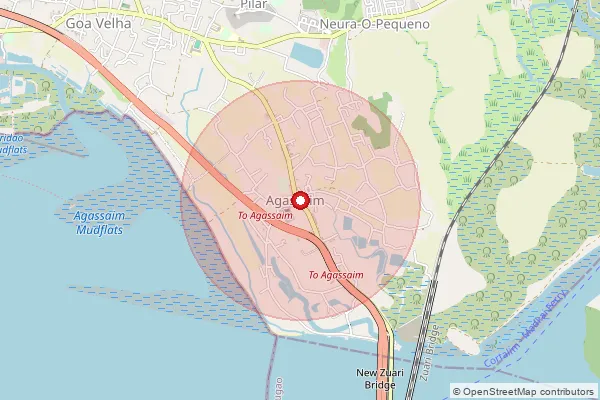 Map showing approximate area covered by Pincode 403204 — St. Lourence S.O, North Goa