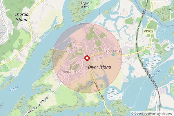 Map showing approximate area covered by Pincode 403403 — Piedade S.O, North Goa